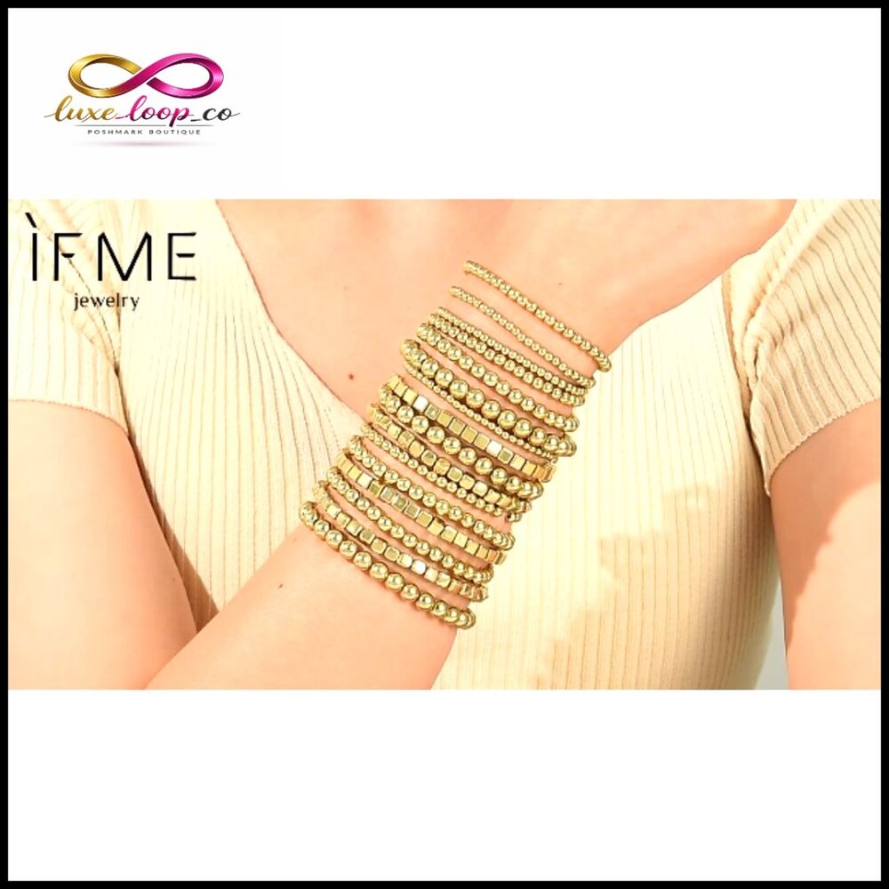 Gold Plated Stretch Bracelet Set Stackable Adjust… - image 7